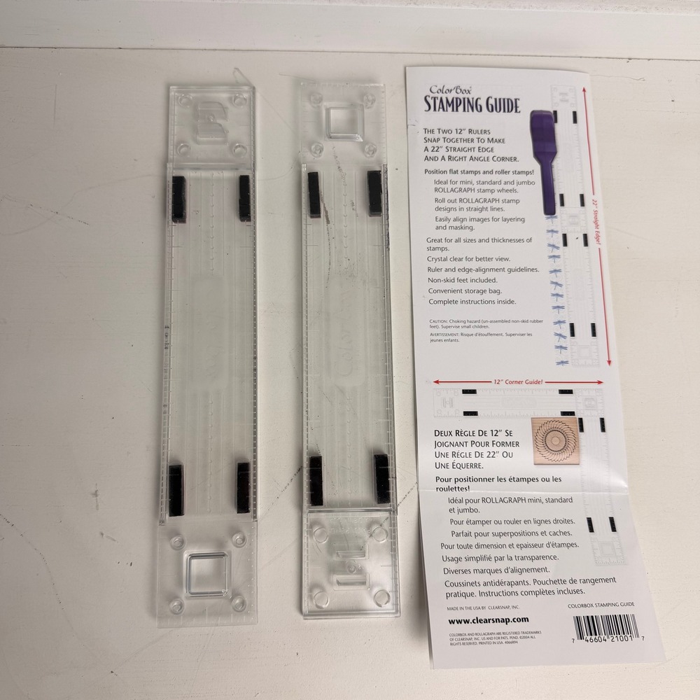ColorBox Stamping Guide by Clearsnap – 2 Connecting 12" Rulers with Instructions